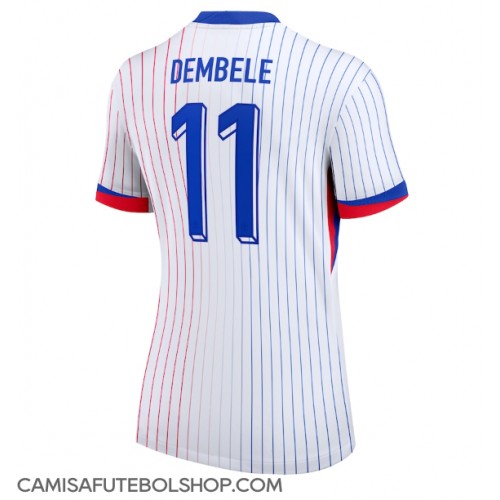 Camisa de time de futebol França Ousmane Dembele #11 Replicas 2º Equipamento Feminina Europeu 2024 Manga Curta